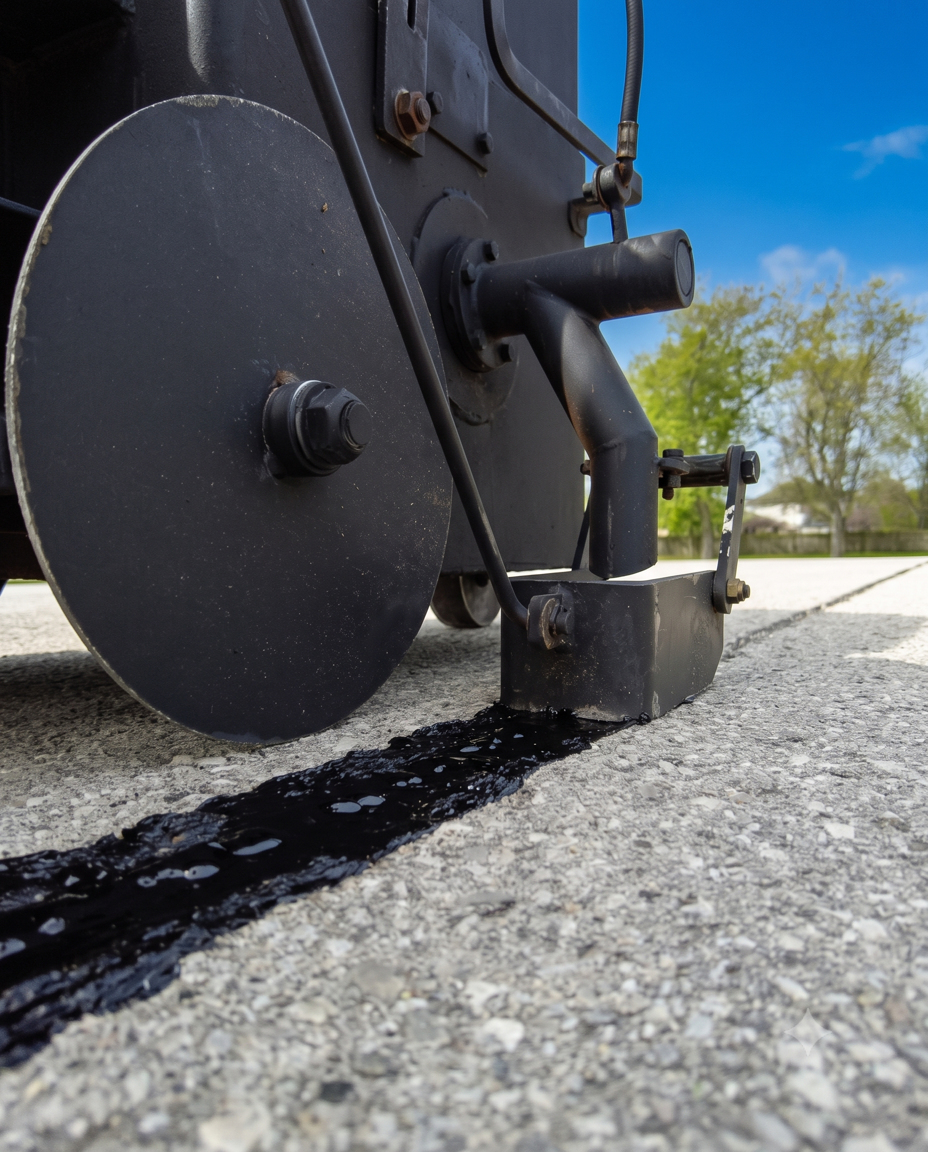 Asphalt crack sealing completed by Aura Pave